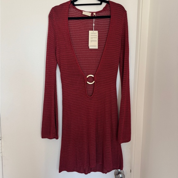 NWT! Monday Swimwear Montego Mini Dress Burgundy Treble Knit Size V - Picture 6 of 6